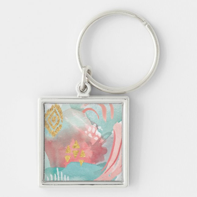 Faridas Abstract - Muted Colours Key Ring (Front)