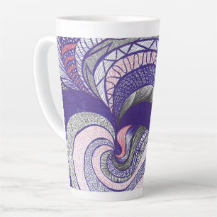 Farimah Abstract Flowing Hand-Drawn Art Latte Mug