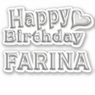 Farina Happy Birthday silver Sticker