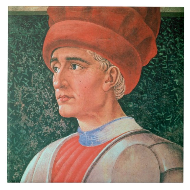 Farinata degli Uberti, detail of his bust, from th Ceramic Tile (Front)