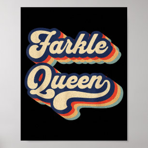 Farkle Queen Vintage Farkle Dice Game Womens Poster