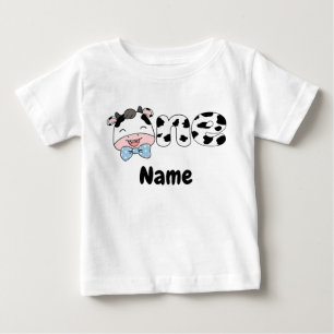 Farm 1st Birthday, Custom Baby Cow One Birthday T-Shirt