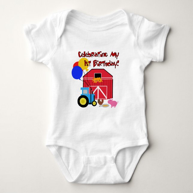 Farm 1st Birthday Tshirts and Gifts (Front)