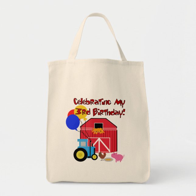 Farm 3rd Birthday T-shirts and Gifts Tote Bag (Front)