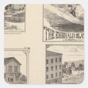 farm and waterworks in Hydeville Square Sticker