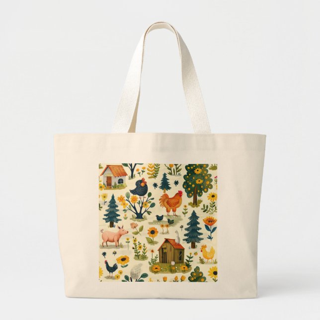 Farm Animal Ag Theme Tote Bag (Front)