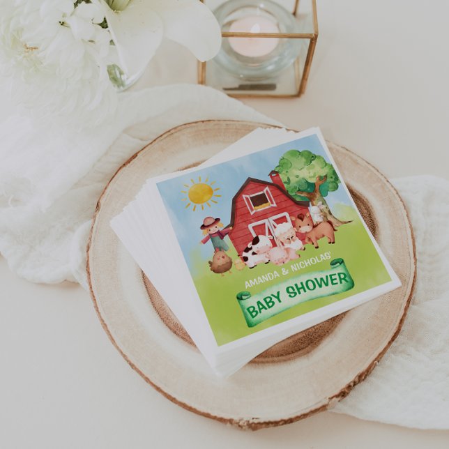farm animal baby shower napkin (Creator Uploaded)
