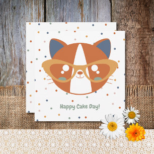 Farm Animal Birthday Cat Colourful Confetti Holiday Card