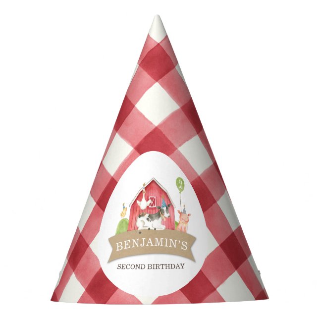 Farm Animal Birthday Party for Boy or Girl  Hat (Front)