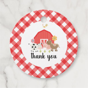 Farm Animal Birthday Party thank you favour tags