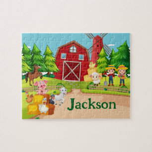 Farm Animal Child Name Puzzle