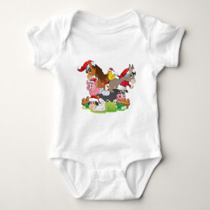 Farm Animal Christmas Baby Bodysuit