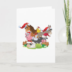 Farm Animal Christmas Holiday Card