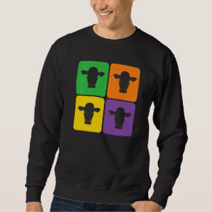 Farm Animal Cow Farming Farmer Pop Cow 1 Sweatshirt