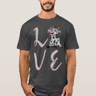 Farm Animal Cow Lover Valentines Day Gift Cow T-Shirt