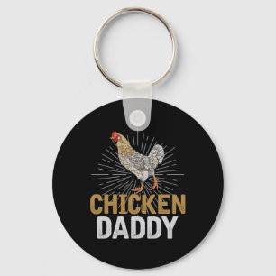 Farm Animal Dad Fathers Day Chicken Daddy Rooster  Key Ring