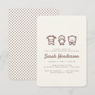 Farm Animal Doodles Baby Shower Invitation