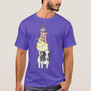Farm Animal Family Cow Sheep Pig Rooster Premium T-Shirt