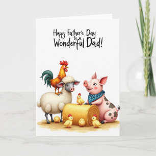 Farm Animal Fathers Day Card