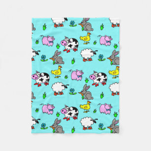 Farm Animal Fleece Blanket
