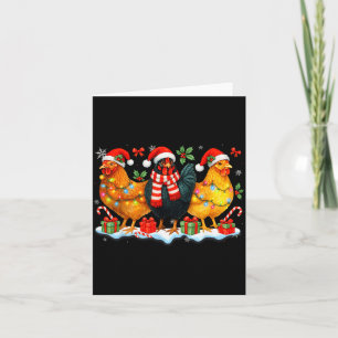 Farm Animal Funny Chicken Christmas Lights Cute Xm Card