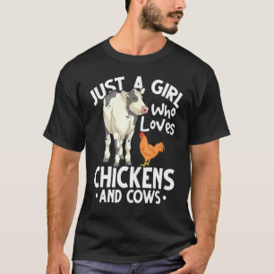 Farm Animal Girls Farmer Women Farming Cow Chicke T-Shirt