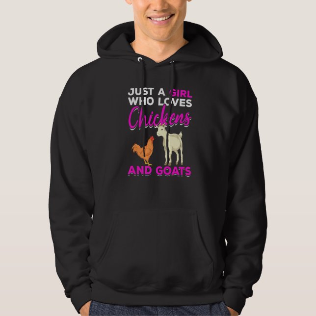 Farm Animal  Girls Farmer Women Farming Goat Chick Hoodie (Front)