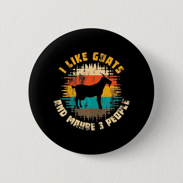 Farm Animal Lover Goat 6 Cm Round Badge (Front)