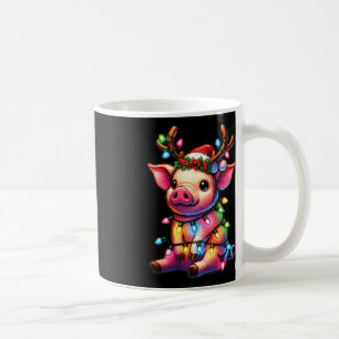 Farm Animal Lovers Pig Wearing Santa Hat Christmas Coffee Mug