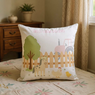 Farm Animal Nursery Pillow Sweet Farm Dreams