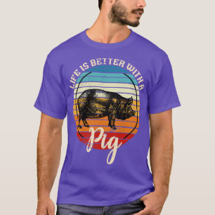 Farm Animal Retro Pig T-Shirt