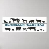 Farm Animal Silhouettes Personalised Homestead