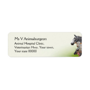 Farm animal veterinarian return address label