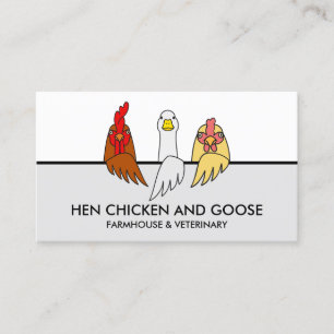 Farm Animal Veterinary Hen Chicken Goose Business Card