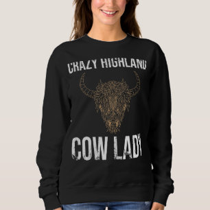 Farm Animal Women Scottish Highland Cow Sweatshirt
