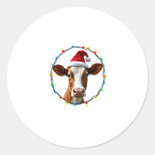 Farm Animal Xmas Pajamas Costume Farmer Christmas Classic Round Sticker