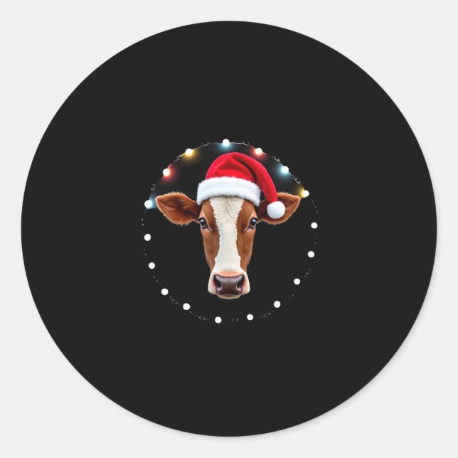 Farm Animal Xmas Pajamas Costume Farmer Christmas  Classic Round Sticker (Front)