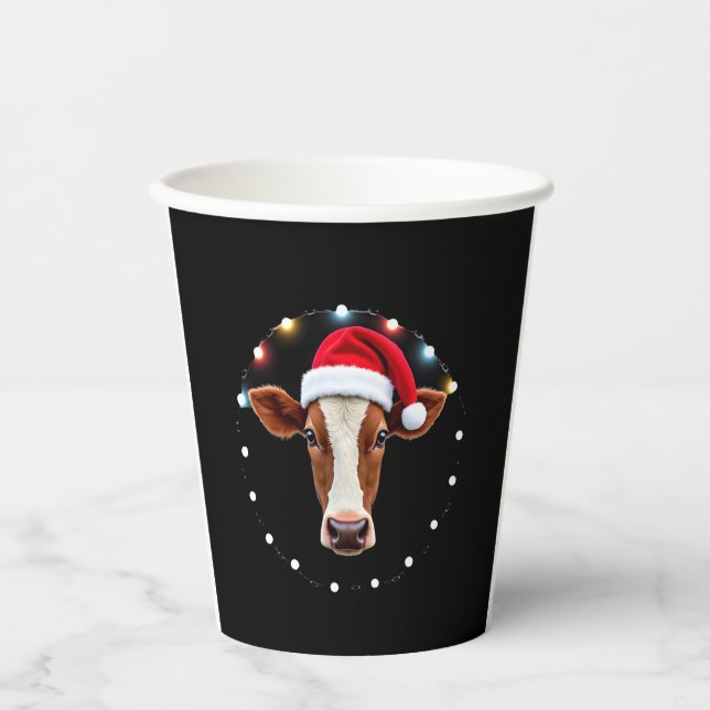 Farm Animal Xmas Pajamas Costume Farmer Christmas  Paper Cups (Front)
