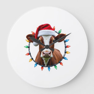 Farm Animal Xmas Pyjamas Costume Farmer Christmas  Large Clock