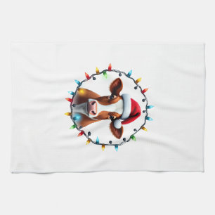 Farm Animal Xmas Pyjamas Costume Farmer Christmas Tea Towel