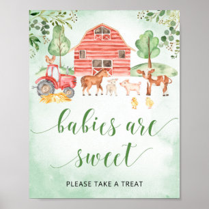 Farm animals babies are sweet sign for baby shower