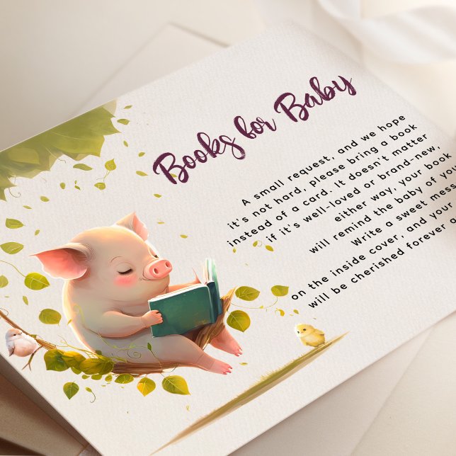 Farm Animals Baby Shower Books for Baby Card (Creator Uploaded)