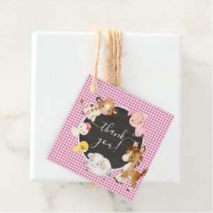 Farm Animals Baby Shower Favour Tags