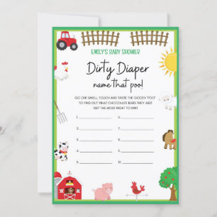 Farm Animals Baby Shower Game Size Invitation