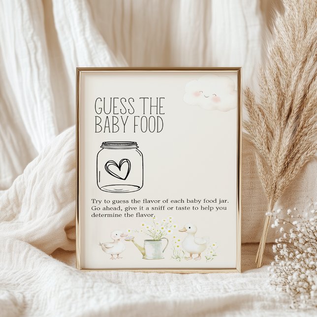 Farm Animals Baby Shower Guess Baby Food Sign (Creator Uploaded)