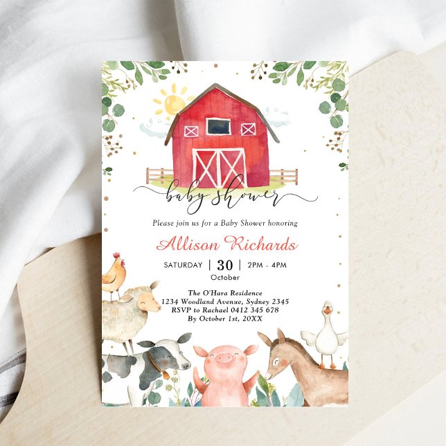 Farm Animals Baby Shower Invitation (Creator Uploaded)
