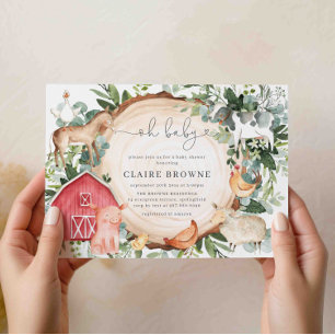 Farm Animals Baby Shower Invitation