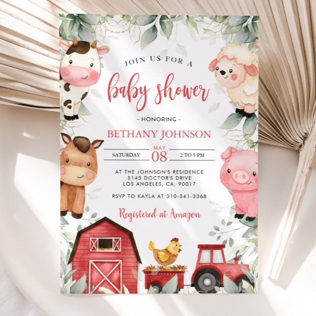 Farm Animals Baby Shower Invitation (Creator Uploaded)