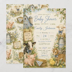Farm Animals Baby Shower Invitation