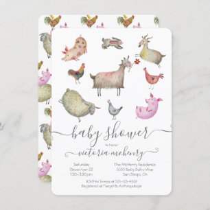 Farm Animals Baby Shower Invitation
